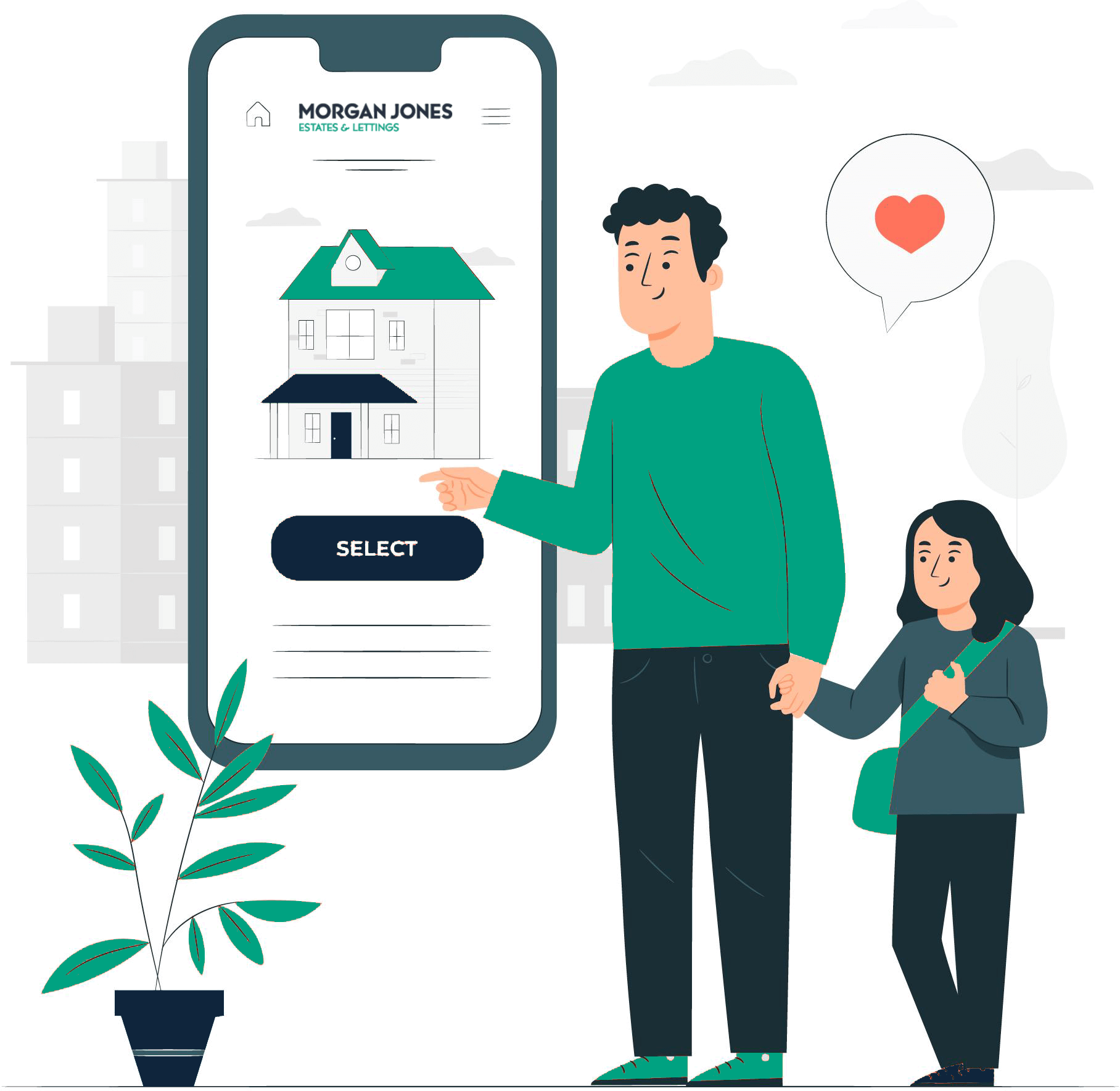 Family finding their perfect rental home